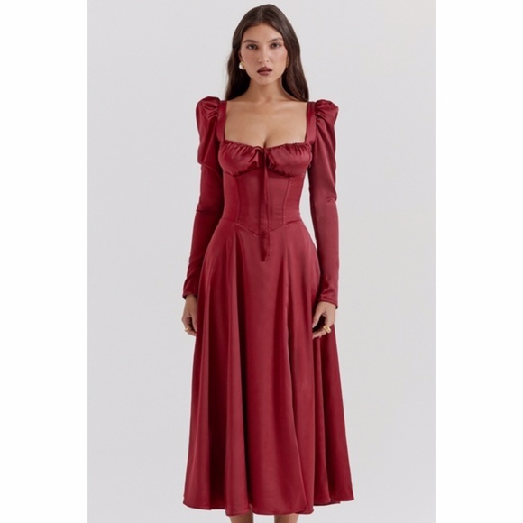 NEW House of CB Sebille Dress Blood Red XS - Picture 4 of 17